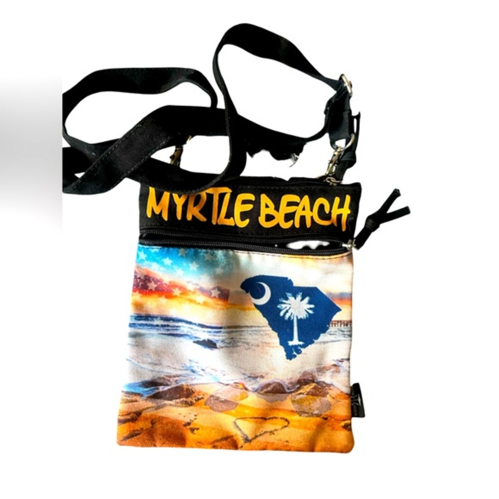 NEW Robin Ruth Myrtle Beach Crossbody Bag Coastal Print Adjustable Strap Purse